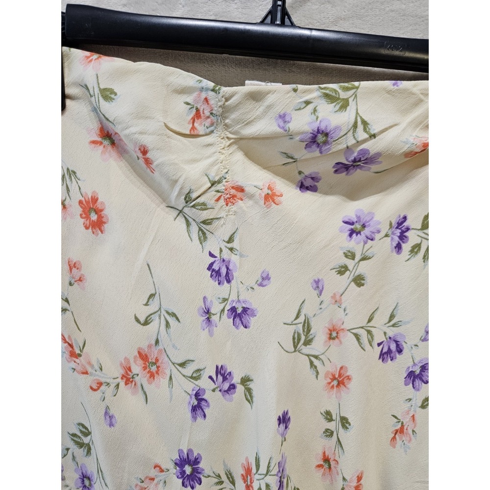 Billabong Summer Side Kismet Floral Midi Skirt L Yellow Boho Viscose - Picture 4 of 9